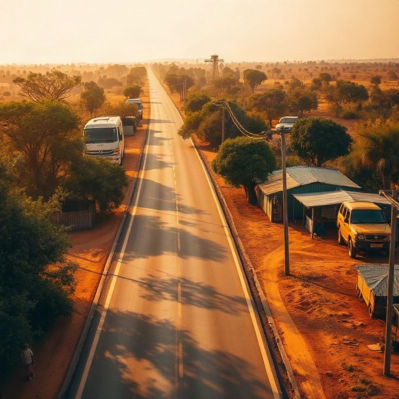 Aerial view of Mumias Road in Kakamega